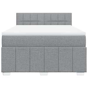 Box spring postel s matrací světle šedá 140 x 190 cm textil - obrázek 4