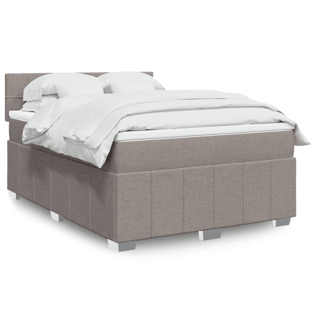 Boxspringbett mit Matratze Taupe 140×190 cm Stoff