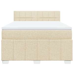 Box spring postel s matrací krémová 140x190 cm textil - obrázek 4
