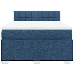 Box spring postel s matrací modrá 140x190 cm textil - obrázek 4
