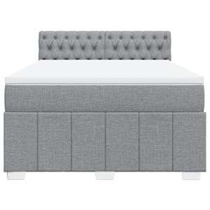 Box spring postel s matrací světle šedá 140 x 190 cm textil - obrázek 4
