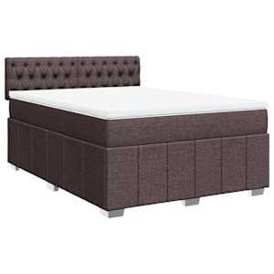 Box spring postel s matrací tmavě hnědá 140x190 cm textil - obrázek 2