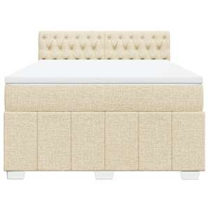 Box spring postel s matrací krémová 140x190 cm textil - obrázek 4