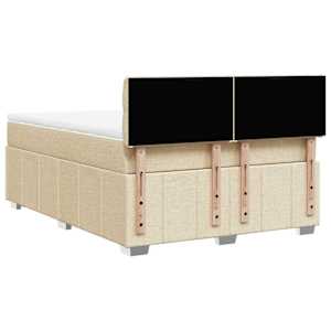 Box spring postel s matrací krémová 140x190 cm textil - obrázek 6