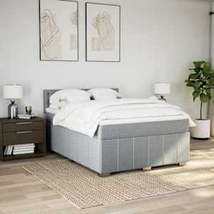 Box spring postel s matrací světle šedá 140 x 190 cm textil - obrázek 3