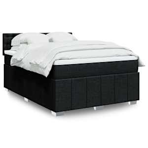 Box spring postel s matrací černá 140 x 190 cm textil - obrázek 1