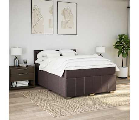 vidaXL s&ouml;t&eacute;tbarna sz&ouml;vet rug&oacute;s &aacute;gy matraccal 140 x 190 cm