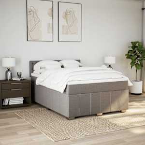 Box spring postel s matrací taupe 140x190 cm textil - obrázek 3