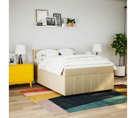 vidaXL H&oacute;lfa&eth; Springr&uacute;m me&eth; D&yacute;nu Rj&oacute;ma 140x190 cm Tauefni