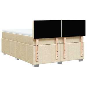 Box spring postel s matrací krémová 140x190 cm textil - obrázek 6
