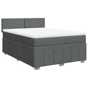 Box spring postel s matrací tmavě šedá 140x200 cm textil - obrázek 2