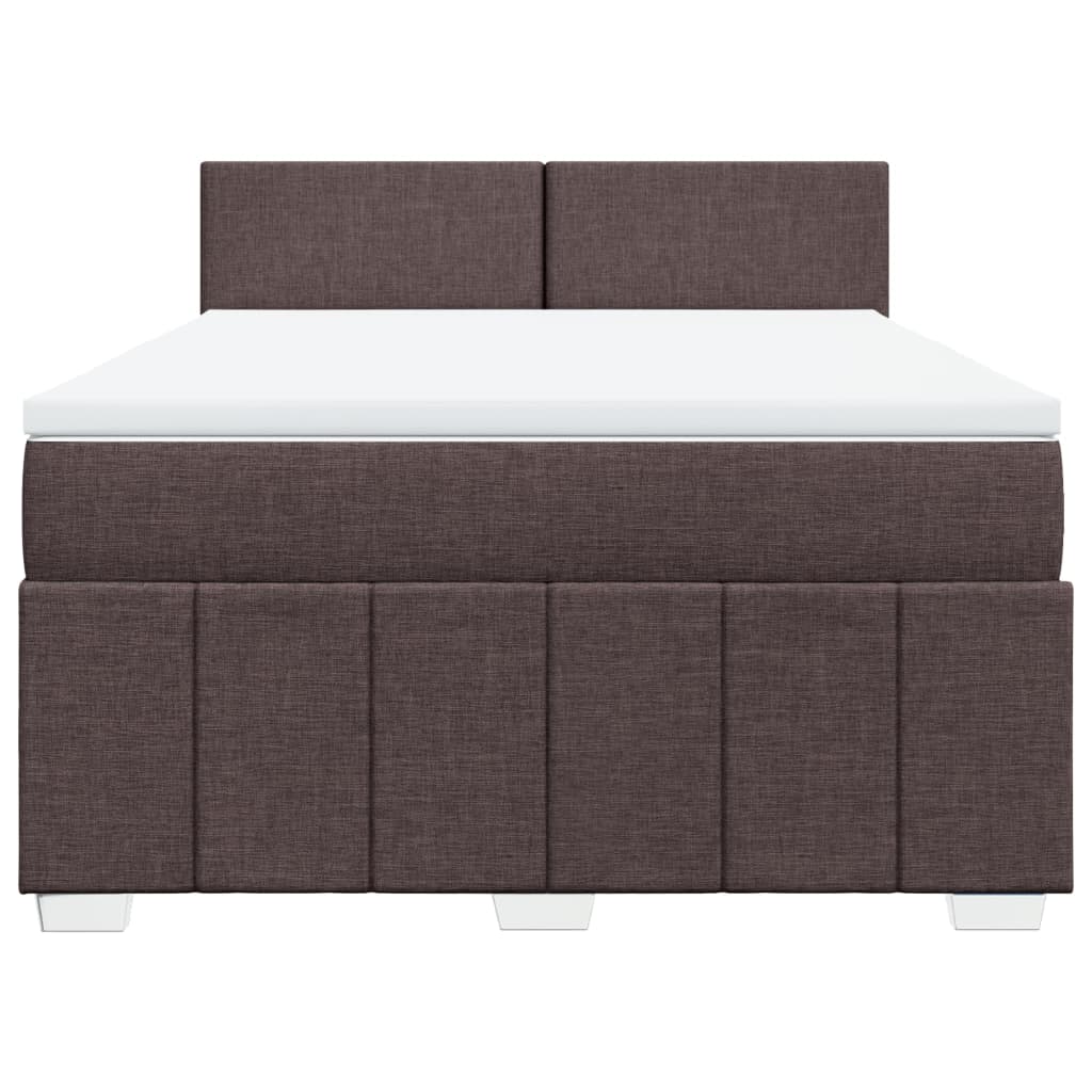 vidaXL Boxspring met matras stof donkerbruin 140x200 cm bruin, foto 4