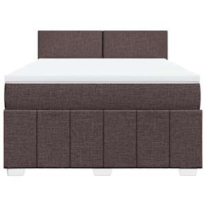 Box spring postel s matrací tmavě hnědá 140x200 cm textil - obrázek 4