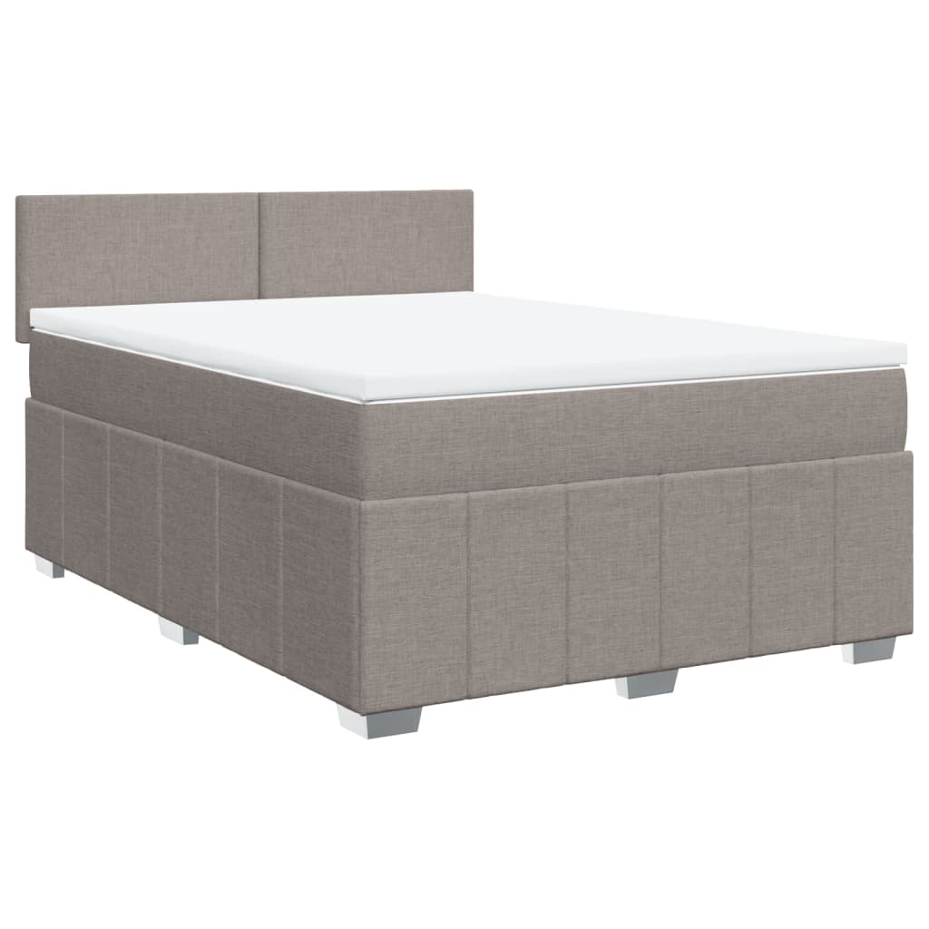 vidaXL Boxspring met matras stof taupe 140x200 cm, foto 3