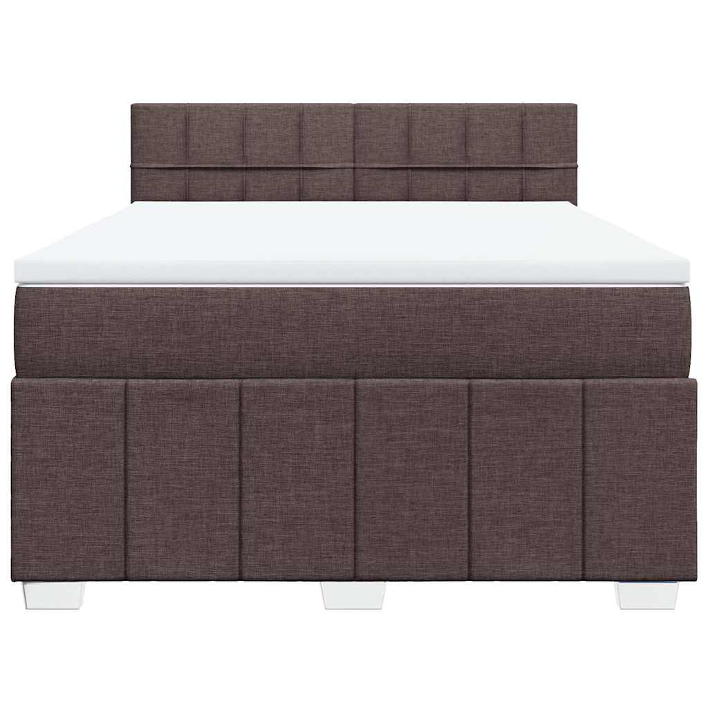 vidaXL Boxspring met matras stof donkerbruin 140x200 cm bruin, foto 4