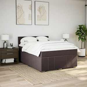 Box spring postel s matrací tmavě hnědá 140x200 cm textil - obrázek 3