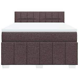 Box spring postel s matrací tmavě hnědá 140x200 cm textil - obrázek 4