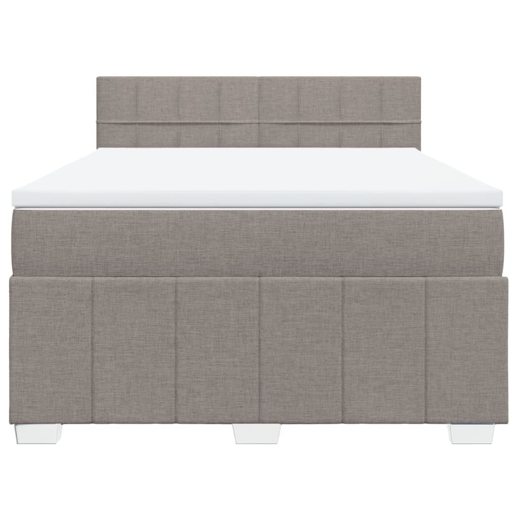 vidaXL Boxspring met matras stof taupe 140x200 cm, foto 4