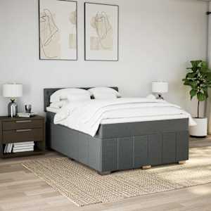 Box spring postel s matrací tmavě šedá 140x200 cm textil - obrázek 3
