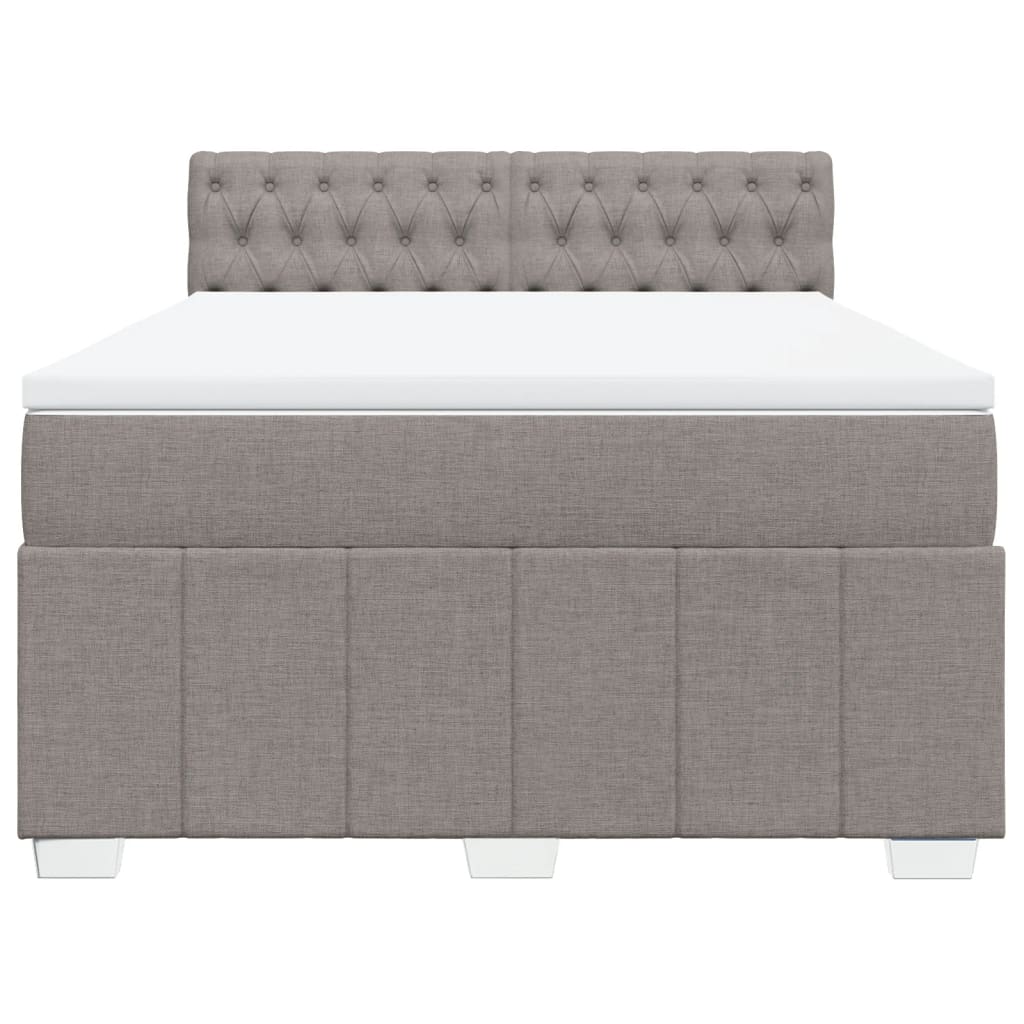 vidaXL Boxspring met matras stof taupe 140x200 cm, foto 4