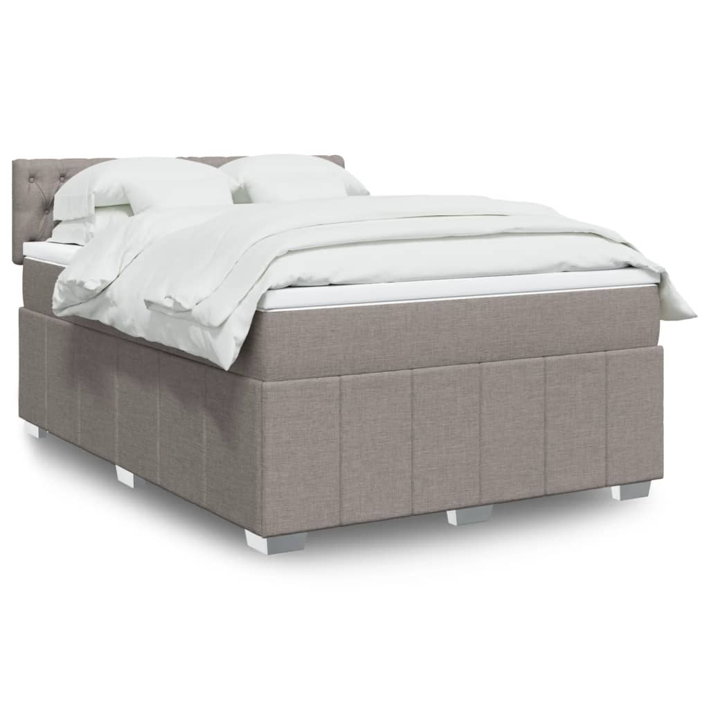 Boxspringbett mit Matratze Taupe 140×200 cm Stoff