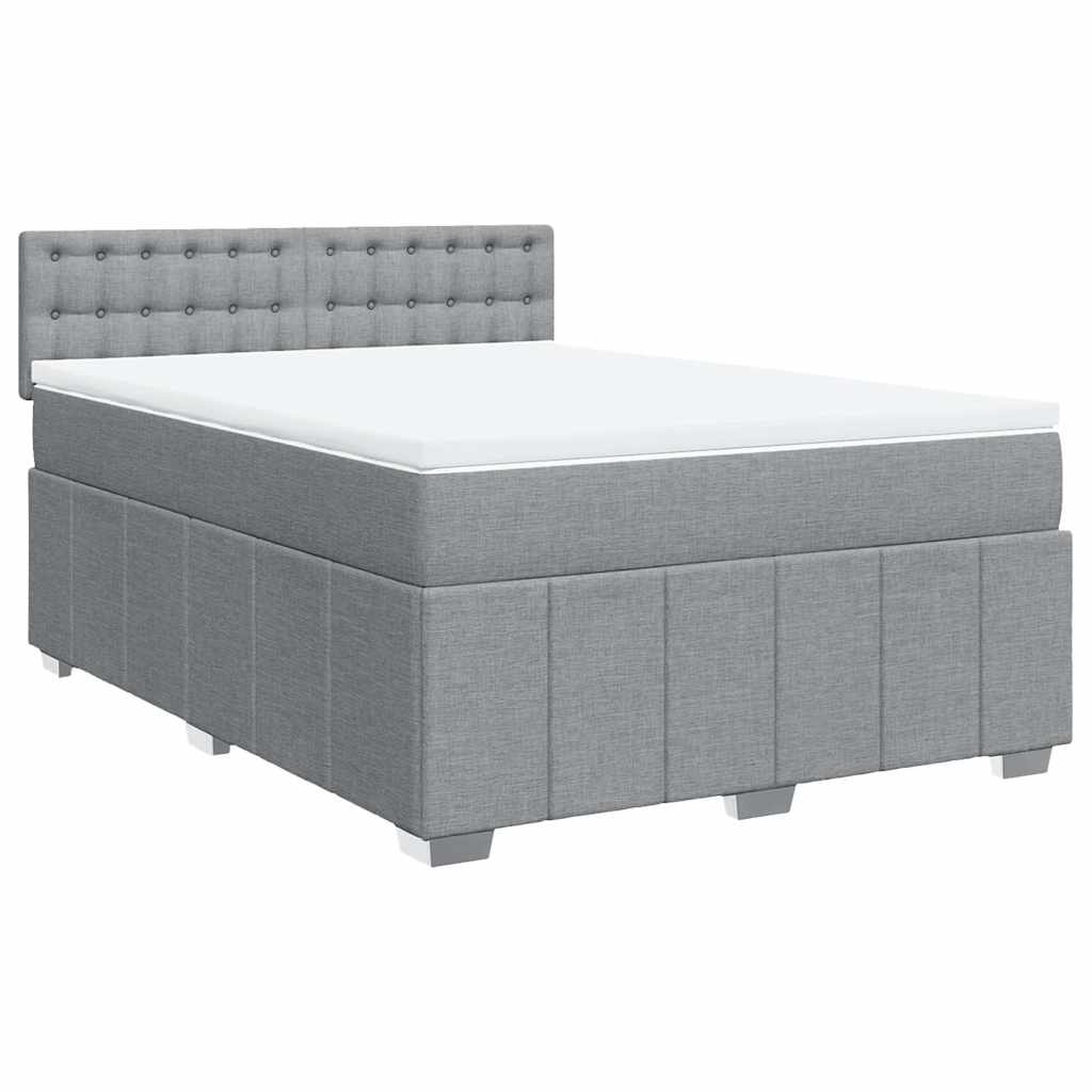 vidaXL Pat continental, gri deschis, 140x200 cm, material textil