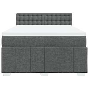 Box spring postel s matrací tmavě šedá 140x200 cm textil - obrázek 4