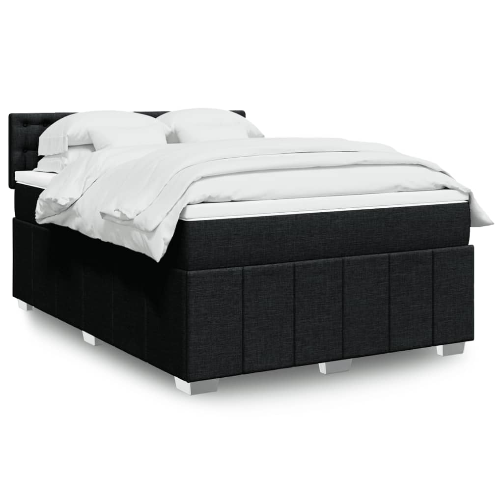 Boxspringbett mit Matratze Schwarz 140×200 cm Stoff