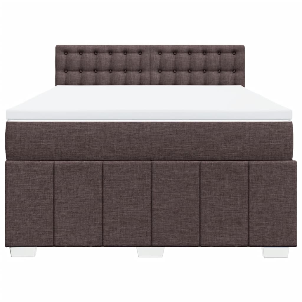 vidaXL Boxspring met matras stof donkerbruin 140x200 cm bruin, foto 4