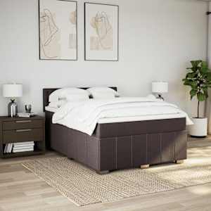 Box spring postel s matrací tmavě hnědá 140x200 cm textil - obrázek 3