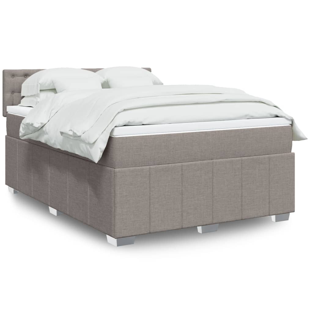 Boxspringbett mit Matratze Taupe 140×200 cm Stoff