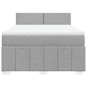 Box spring postel s matrací světle šedá 160 x 200 cm textil - obrázek 4