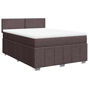 Box spring postel s matrací tmavě hnědá 160x200 cm textil - obrázek 2