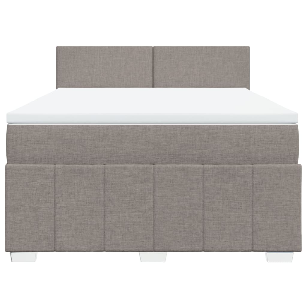 vidaXL Boxspring met matras stof taupe 160x200 cm, foto 4