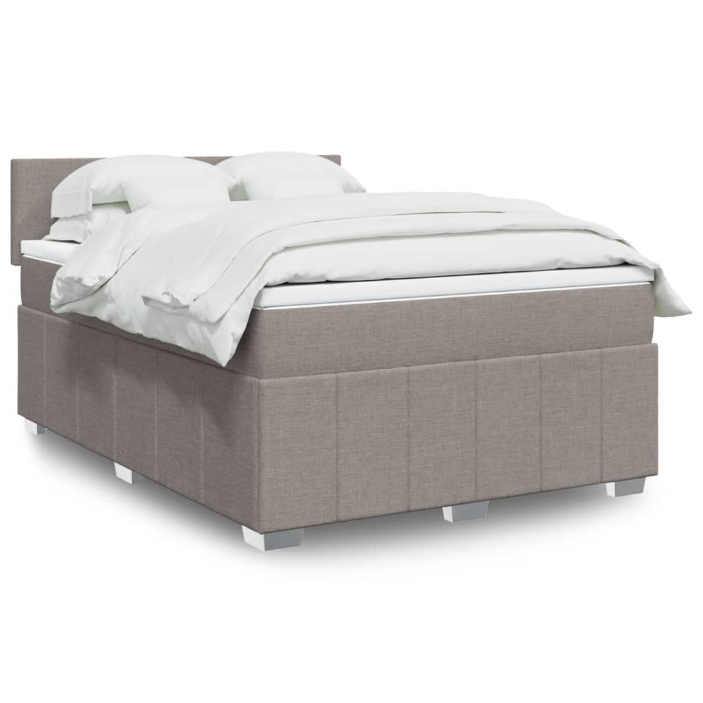 Boxspringbett mit Matratze Taupe 160×200 cm Stoff