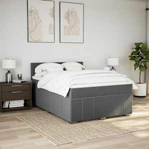 Box spring postel s matrací tmavě šedá 160x200 cm textil - obrázek 3