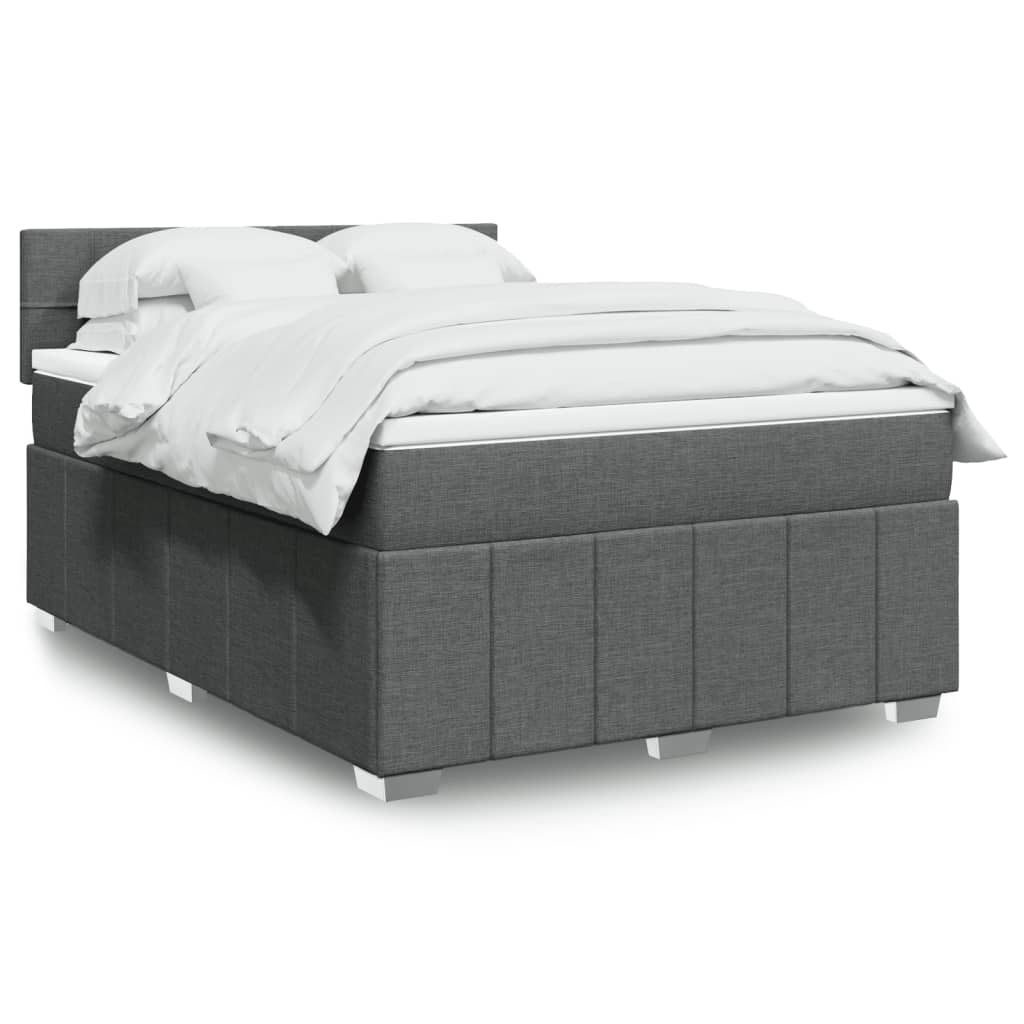 Boxspringbett mit Matratze Dunkelgrau 160×200 cm Stoff