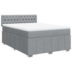 Box spring postel s matrací světle šedá 160 x 200 cm textil - obrázek 2