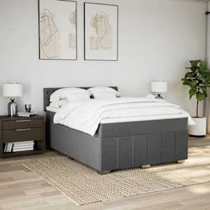Box spring postel s matrací tmavě šedá 160x200 cm textil - obrázek 3