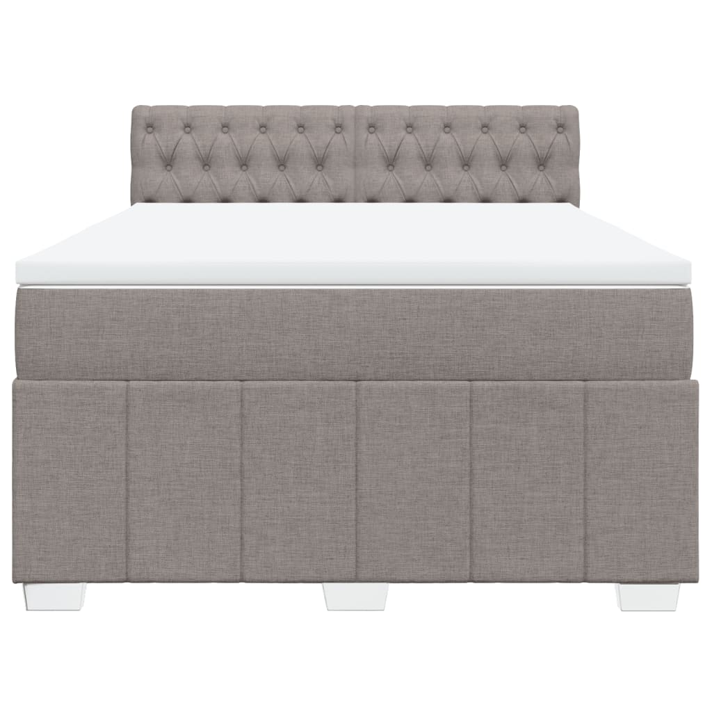 vidaXL Boxspring met matras stof taupe 160x200 cm, foto 4