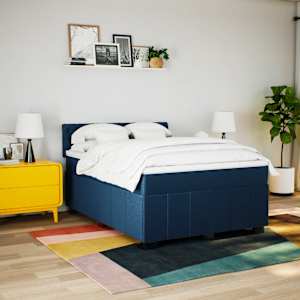 Box spring postel s matrací modrá 160x200 cm textil - obrázek 3