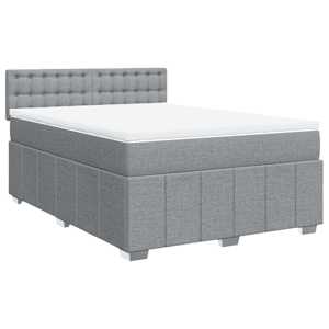 Box spring postel s matrací světle šedá 160 x 200 cm textil - obrázek 2