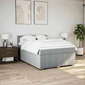 Box spring postel s matrací světle šedá 160 x 200 cm textil - obrázek 3