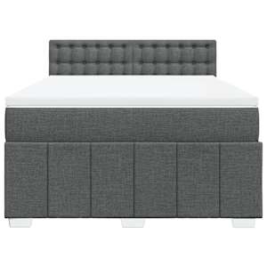 Box spring postel s matrací tmavě šedá 160x200 cm textil - obrázek 4