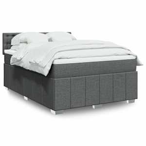 Box spring postel s matrací tmavě šedá 160x200 cm textil - obrázek 1