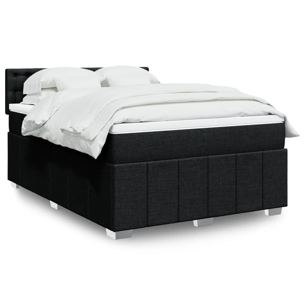 Kontinentalseng med madras og topmadras 160×200 cm - sort stof