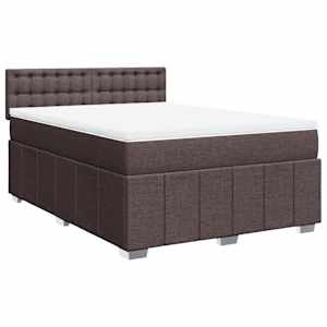 Box spring postel s matrací tmavě hnědá 160x200 cm textil - obrázek 2