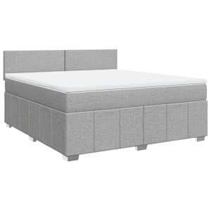 Box spring postel s matrací světle šedá 180 x 200 cm textil - obrázek 2