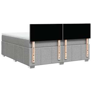 Box spring postel s matrací světle šedá 180 x 200 cm textil - obrázek 6