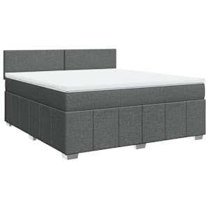 Box spring postel s matrací tmavě šedá 180x200 cm textil - obrázek 2